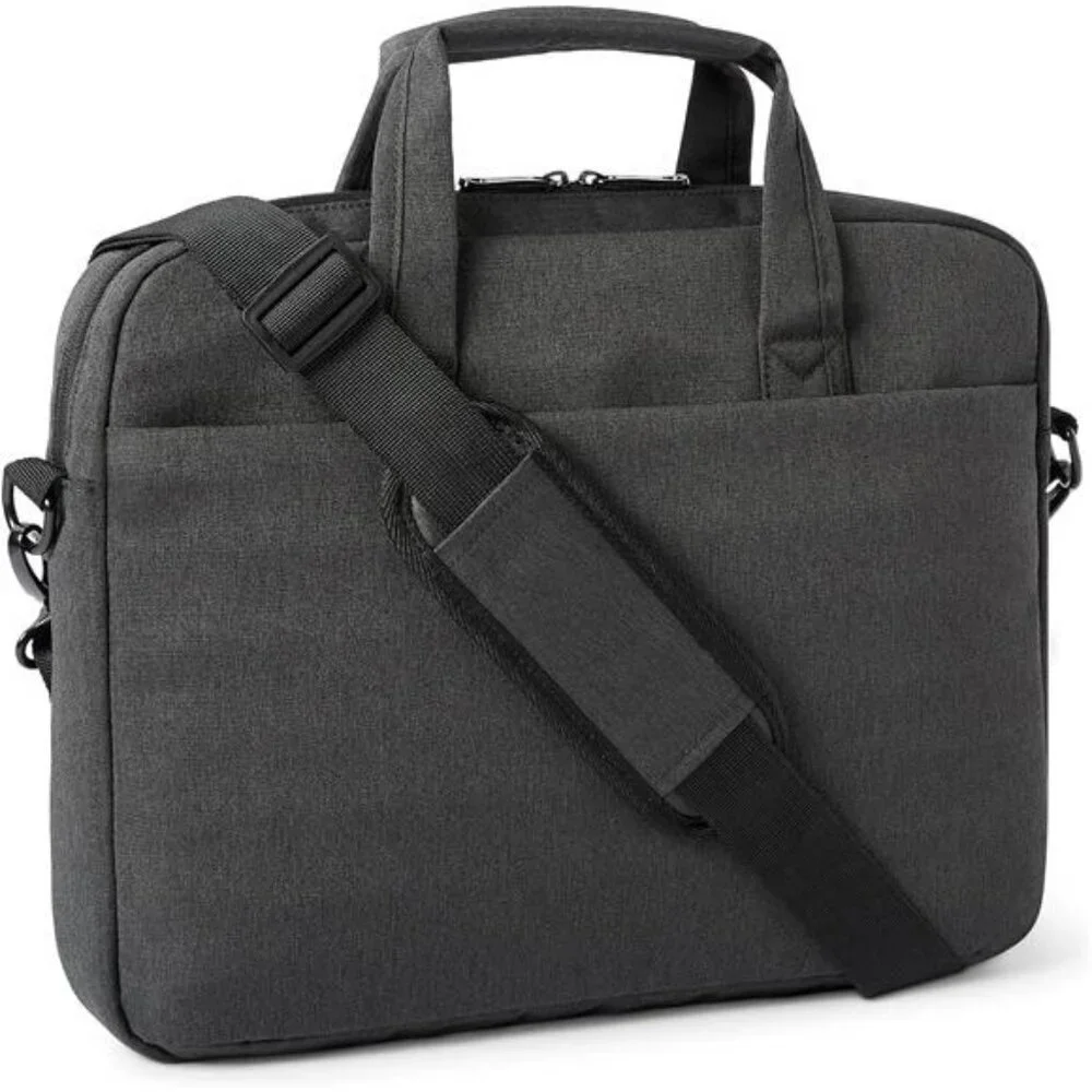 Black laptop bag 15 inch computer messenger bag travel work business shoulder to